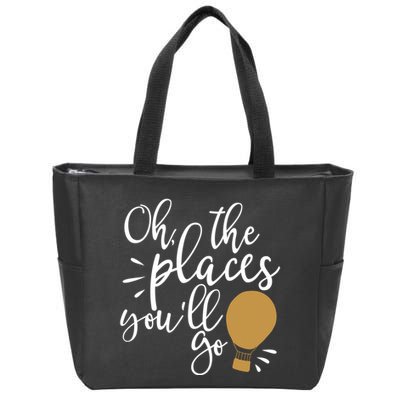Oh The Places You'll Go Thinking Lightbulb Zip Tote Bag