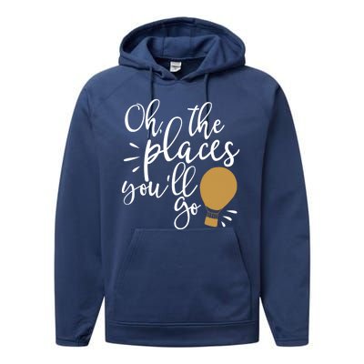 Oh The Places You'll Go Thinking Lightbulb Performance Fleece Hoodie