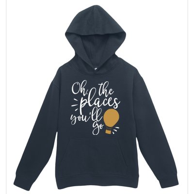 Oh The Places You'll Go Thinking Lightbulb Urban Pullover Hoodie