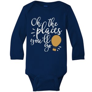 Oh The Places You'll Go Thinking Lightbulb Baby Long Sleeve Bodysuit