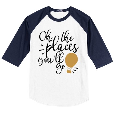 Oh The Places You'll Go Thinking Lightbulb Baseball Sleeve Shirt