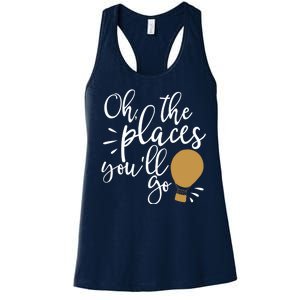 Oh The Places You'll Go Thinking Lightbulb Women's Racerback Tank