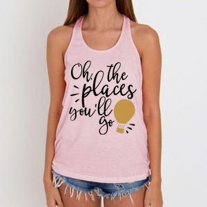 Oh The Places You'll Go Thinking Lightbulb Women's Knotted Racerback Tank