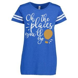 Oh The Places You'll Go Thinking Lightbulb Enza Ladies Jersey Football T-Shirt