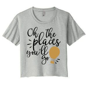 Oh The Places You'll Go Thinking Lightbulb Women's Crop Top Tee