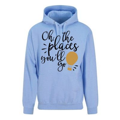 Oh The Places You'll Go Thinking Lightbulb Unisex Surf Hoodie