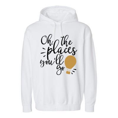 Oh The Places You'll Go Thinking Lightbulb Garment-Dyed Fleece Hoodie