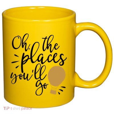 Oh The Places You'll Go Thinking Lightbulb 11oz C Handle Ceramic Mug