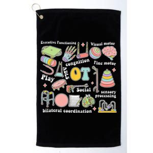 Occupational Therapy Pediatric Therapist Assistant OT Month Platinum Collection Golf Towel