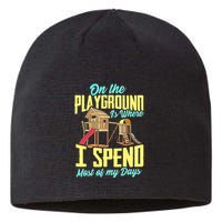 On The Playground Is Where I Spend Most Of My Days Sustainable Beanie