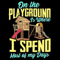 On The Playground Is Where I Spend Most Of My Days 16 in Basic Backpack