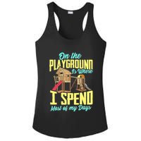 On The Playground Is Where I Spend Most Of My Days Ladies PosiCharge Competitor Racerback Tank