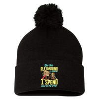 On The Playground Is Where I Spend Most Of My Days Pom Pom 12in Knit Beanie