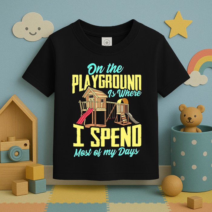 On The Playground Is Where I Spend Most Of My Days Toddler T-Shirt