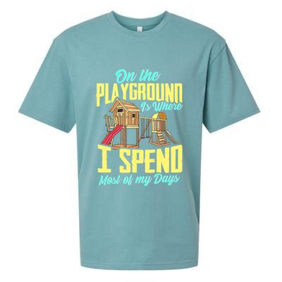 On The Playground Is Where I Spend Most Of My Days Sueded Cloud Jersey T-Shirt