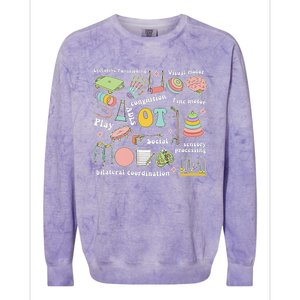 Occupational Therapy Pediatric Therapist OT Month Colorblast Crewneck Sweatshirt