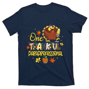 One Thankful Paraprofessional Para Thanksgiving Cute Turkey T-Shirt