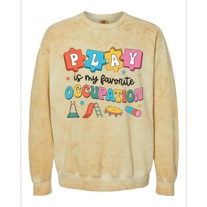 Occupational Therapy Play Is My Favorite Occupation Cool OT Colorblast Crewneck Sweatshirt