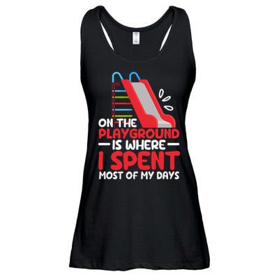 On The Playground Is Where I Spend Most Of My Days School Ladies Essential Flowy Tank