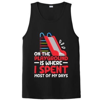 On The Playground Is Where I Spend Most Of My Days School PosiCharge Competitor Tank