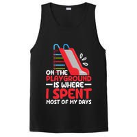 On The Playground Is Where I Spend Most Of My Days School PosiCharge Competitor Tank