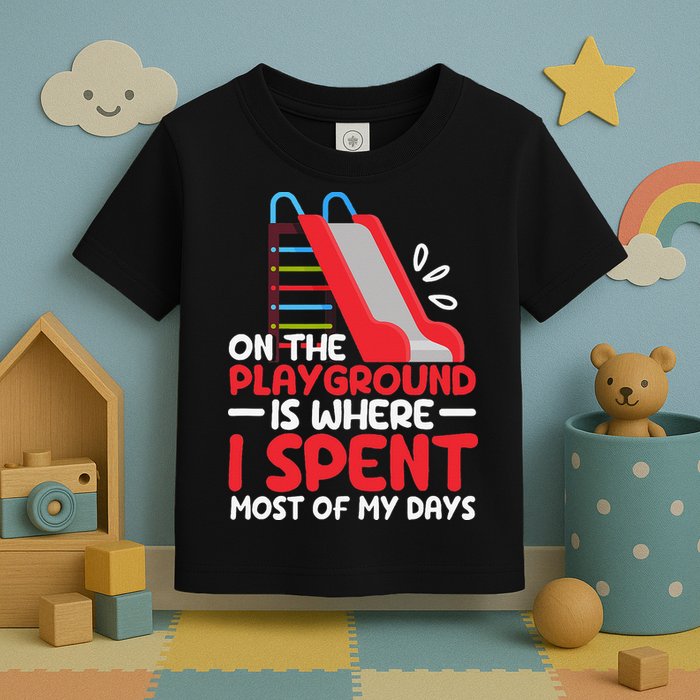 On The Playground Is Where I Spend Most Of My Days School Toddler T-Shirt