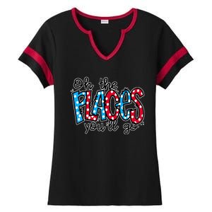 Oh The Places You Will Go Read Educate School Ladies Halftime Notch Neck Tee