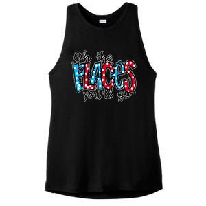 Oh The Places You Will Go Read Educate School Ladies PosiCharge Tri-Blend Wicking Tank