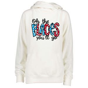 Oh The Places You Will Go Read Educate School Womens Funnel Neck Pullover Hood