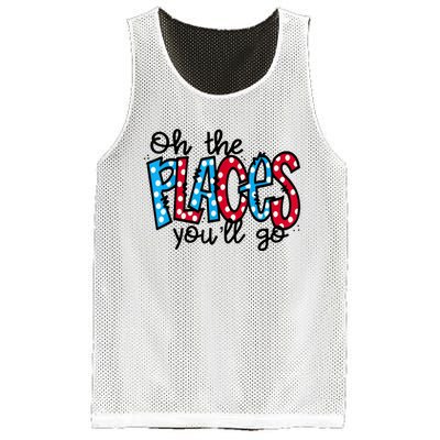 Oh The Places You Will Go Read Educate School Mesh Reversible Basketball Jersey Tank