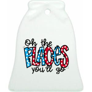 Oh The Places You Will Go Read Educate School Ceramic Bell Ornament