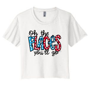 Oh The Places You Will Go Read Educate School Women's Crop Top Tee