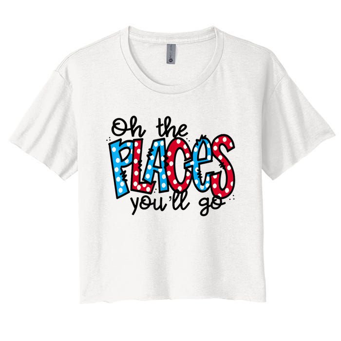 Oh The Places You Will Go Read Educate School Women's Crop Top Tee