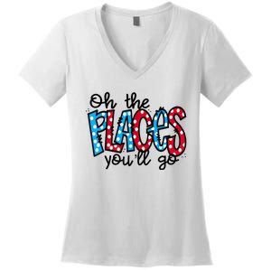 Oh The Places You Will Go Read Educate School Women's V-Neck T-Shirt