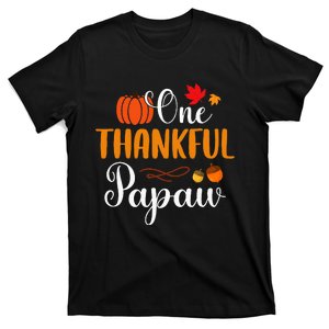 One Thankful Papaw Thankgiving Fall Autumn Pumpkin Dad T-Shirt