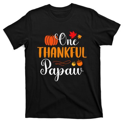 One Thankful Papaw Thankgiving Fall Autumn Pumpkin Dad T-Shirt