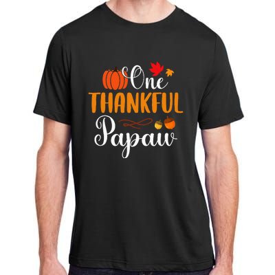 One Thankful Papaw Thankgiving Fall Autumn Pumpkin Dad Adult ChromaSoft Performance T-Shirt