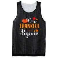 One Thankful Papaw Thankgiving Fall Autumn Pumpkin Dad Mesh Reversible Basketball Jersey Tank