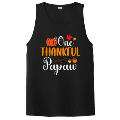 One Thankful Papaw Thankgiving Fall Autumn Pumpkin Dad PosiCharge Competitor Tank