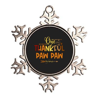 One Thankful Paw Paw Thanksgiving Family Matching Group Gifts Metallic Star Ornament