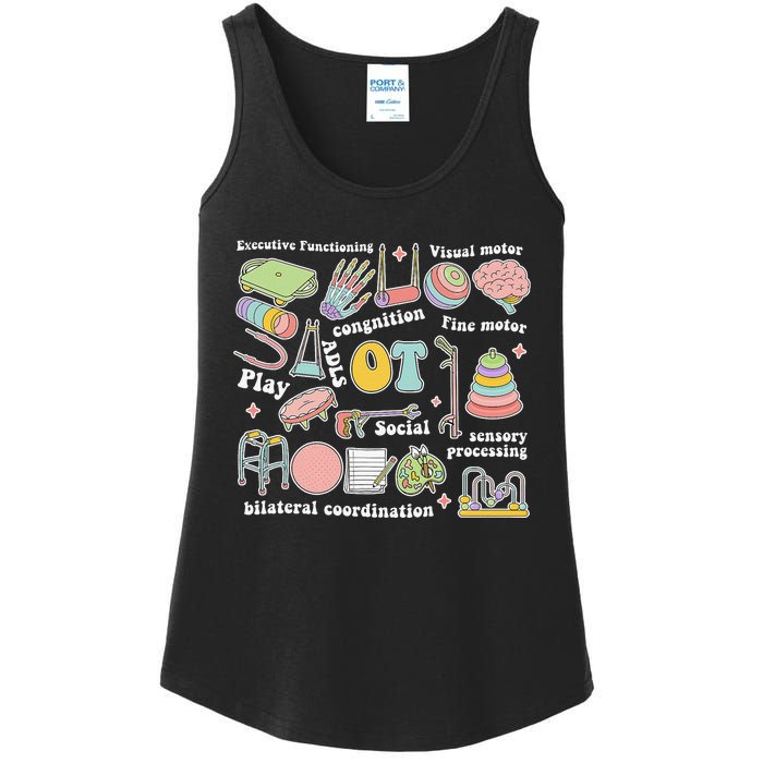 Occupational Therapy Pediatric Therapist OT Month Ladies Essential Tank