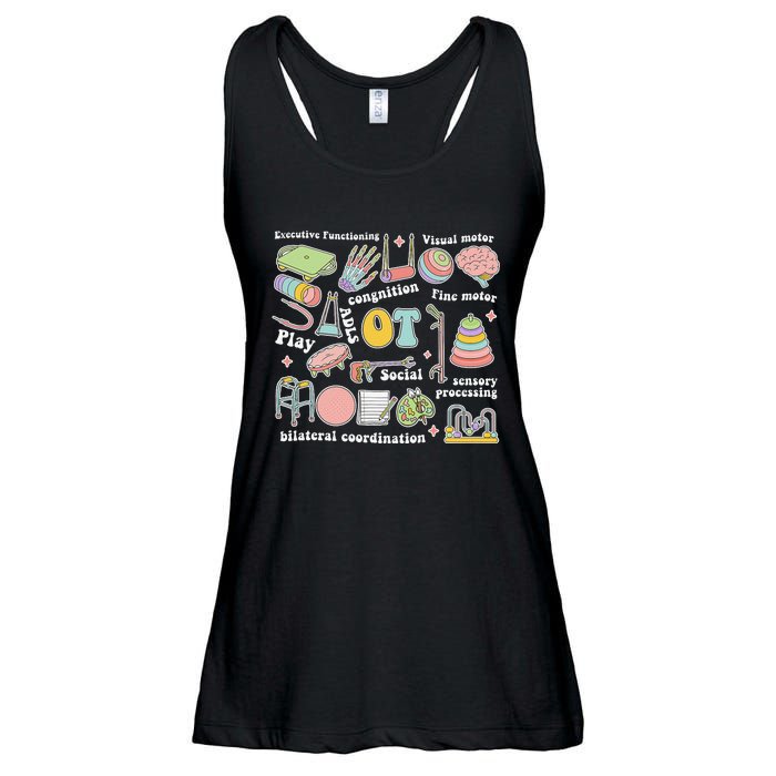 Occupational Therapy Pediatric Therapist OT Month Ladies Essential Flowy Tank