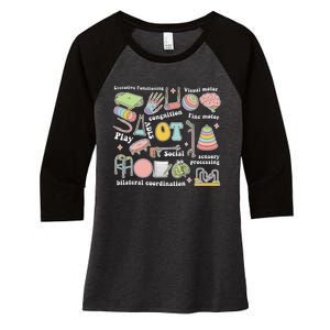 Occupational Therapy Pediatric Therapist OT Month Women's Tri-Blend 3/4-Sleeve Raglan Shirt