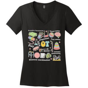 Occupational Therapy Pediatric Therapist OT Month Women's V-Neck T-Shirt