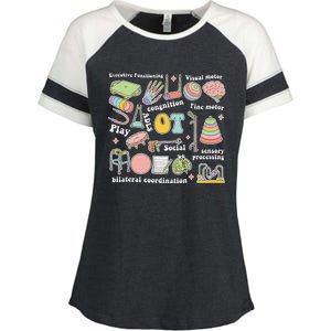 Occupational Therapy Pediatric Therapist OT Month Enza Ladies Jersey Colorblock Tee