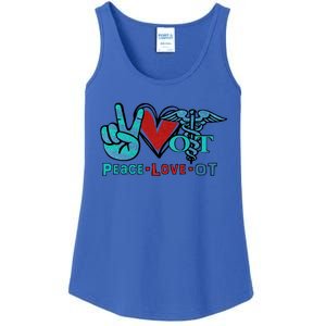 Occupational Therapist Peace Love Ot Therapy Health Care Cute Gift Ladies Essential Tank