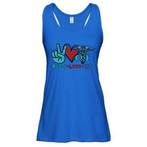 Occupational Therapist Peace Love Ot Therapy Health Care Cute Gift Ladies Essential Flowy Tank