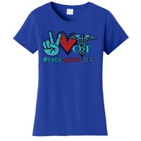 Occupational Therapist Peace Love Ot Therapy Health Care Cute Gift Women's T-Shirt