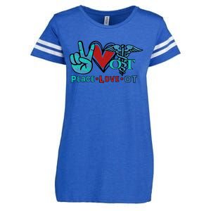 Occupational Therapist Peace Love Ot Therapy Health Care Cute Gift Enza Ladies Jersey Football T-Shirt