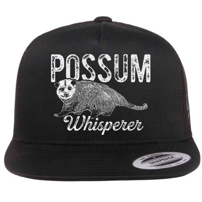 Opossum T Possum Whisperer I Love Possums Flat Bill Trucker Hat
